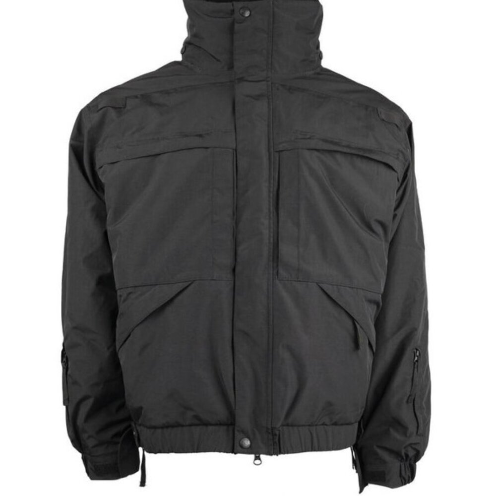 LAPG 5-in-1 Tactical Duty Jacket Black Men's 3XL Utility Field Jacket
